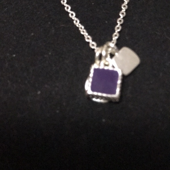 Express silver necklace with purple and silver charms NWT - Picture 5 of 6